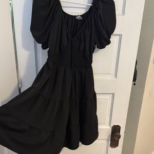 Black Puff Sleeve Dress